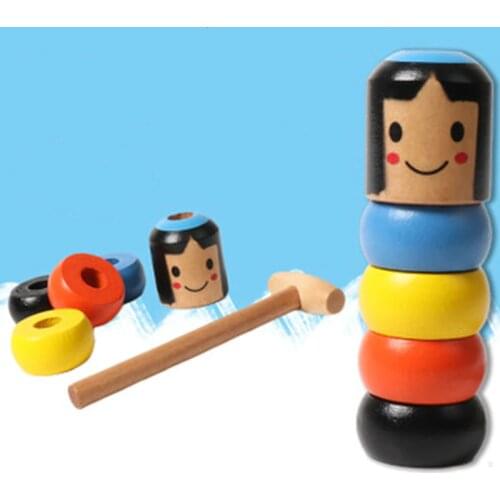 NEW Immovable Tumbler Magic Stubborn Wood Man Toy Funny Unbreakable Toy Magic Tricks Close-up Stage Magic Toys