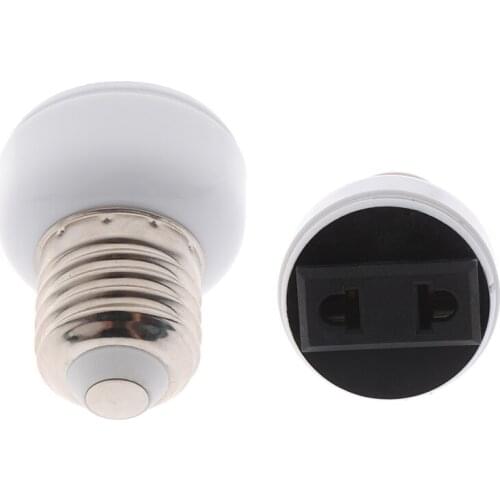 Practical E27 Bulb Holder Adapter Connector Accessories White ABS Lamp Socket convert E27 base to power socket 2-pin US/EU Plug