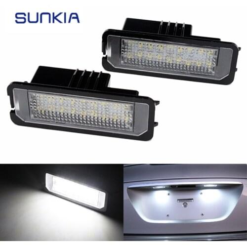 2Pcs/Set SUNKIA Canbus Error Free LED Number License Plate Lights For Porsche Cayenne Carrera Boxster Cayman 911 Turbo