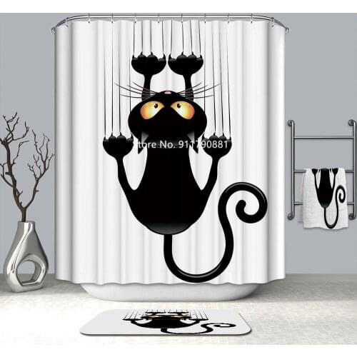 Animal Figure Pattern Waterproof and Mildewproof with Hook Washable Fashion Shower Curtain Home Bathroom Decoration Color Print