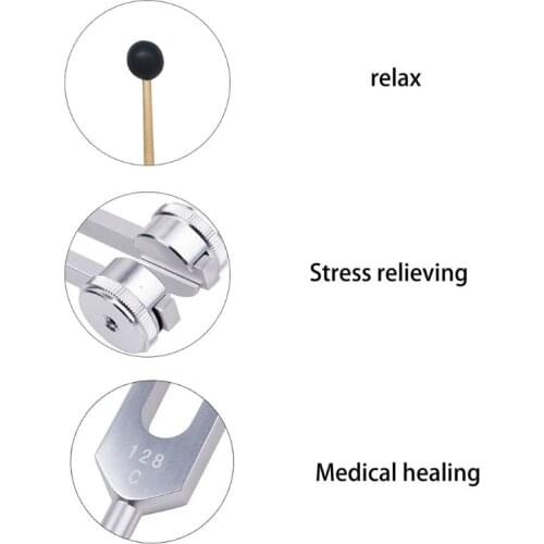 Y1UF Tuning Forks set-C128 Hz and C259 Hz with Bag and Hammer for stress Reliever