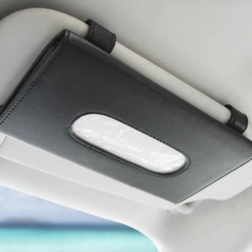 1 Pcs Car Tissue Box Towel Sets Universal PU Car Sun Visor Tissue Box Holder Auto Interior Storage Decoration Car Accessories