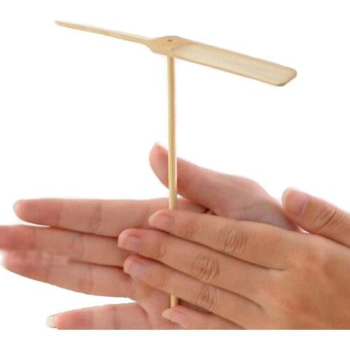 10pcs Bamboo Dragonfly Flying Toys Hand Rub Propeller Flying Fairy Toy for Kids YH-17