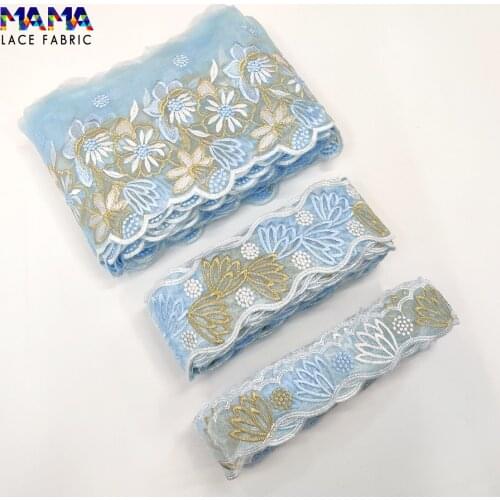 15 Yards African Lace Fabric 2020 High Quality Beautiful Flower Ribbon Bilateral Handicrafts For Net Lace Trim Fabric Ribbon DIY