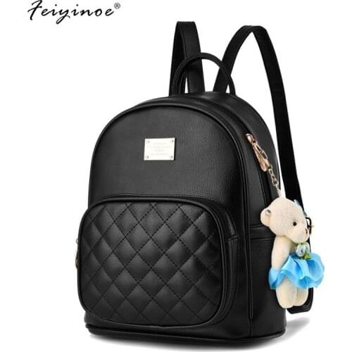 2020 Women Backpack PU Leather School Bags For Teenagers Girls Leisure Backpacks Cute Backpack