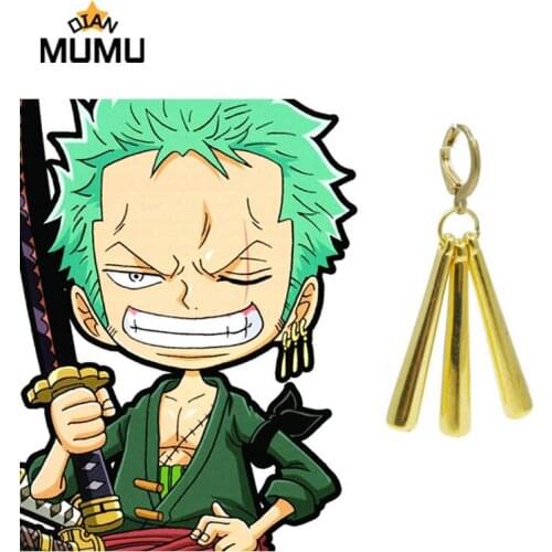 3Pieces/lot Anime Roronoa Zoro Earrings Non-pierced Style Earrings Women Men New Trendy Personality Drop Ear Clip Female Jewelry