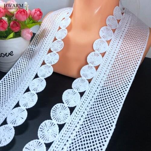 5yards Mesh new water soluble bar code Lace Ribbon Tape 82MM Trim Fabric DIY Embroidered For Sewing Wedding dress Decoration