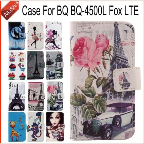 AiLiShi Factory Direct! For BQ BQ-4500L Fox LTE Case Flip Wallet Holder Leather Case Cover 100% Special Phone Bag Accessories