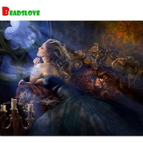 Diamond Embroidery Sale Magic mirror Full Square Round Drill Home Decor Diamond Painting Mysterious woman Cross Stitch