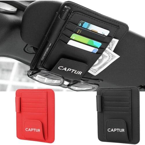 Car Sun Visor Multifunction Card Package Holder Glasses Holder Pen Organizer Auto Accessories for Renault Captur