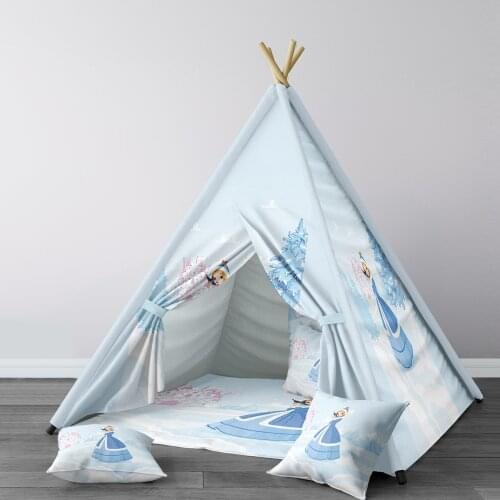 Play Tent for Kids Wigwam Portable Indoor Playground Tents Children Bedrooms Blue Princess Winter Model 057