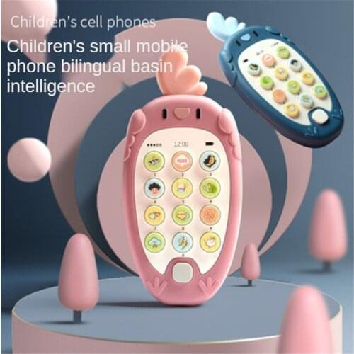 Childrens Music Phone Toy Can Bite Baby Phone Boy Girl Baby Simulation Puzzle Early Education Gift Electric Button Type