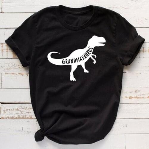 Grandmasaurus Womens Short sleeve O neck Tshirt Drop shipping S-3XL 100% Cotton Funny Cute Letter print Graphic For Ladies