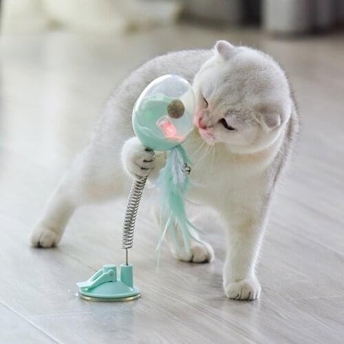 Cat Catnip Toys Spring Food Leakage Tumbler Toy Ball Interactive Lighting Pet Shaking Food Container Bowl Cat Slow Feed Supplies