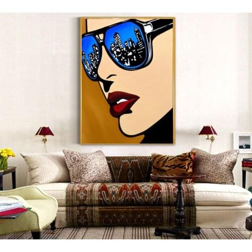 Hand Made Oil Painting POP Girl Modern Art Artworks On Canvas For Living Room Wall Decoration