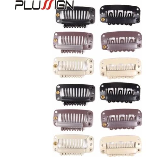 Plussign Wig Combs Hair Clips For Weave Extensions 10 Pcs/Lot U/Wire Shape 32mm Wig Clips Styling Tools Black Beige Brown Color