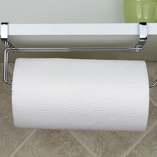 Kitchen Roll Holder Stainless Steel Toilet Paper Holder Hanging Organizer Shelf Towel Rack Cabinet Holder hanger for holders