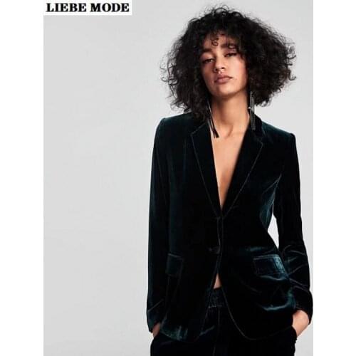 Женские бархатные пиджаки LIEBE MODE China At AliExpress