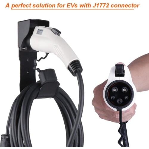 Wall-Mount Connector Holster Dock With Screws For SAE J1772 EVSE Electric Vehicle EV Charger Holder For EV Car