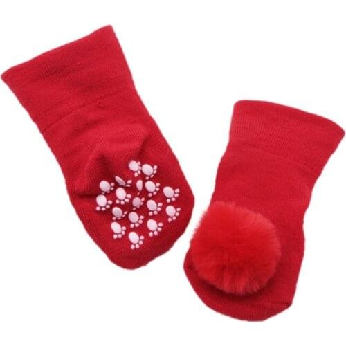 0-24M Little Baby Girl Princess Cute Hairball Solid Socks Cotton Newborn Floor Socks Newborn Lovely Gifts New Ins