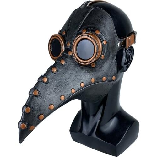 Best New Funny Medieval Steampunk Plague Doctor Bird Mask Latex Punk Cosplay Masks Beak Adult Halloween Event Cosplay Props