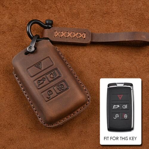 New Leather Smart Key Case Cover Fit for Land Rover LR4 Range Rover Sport Freelander 2 Discovery Jaguar E-Pace XF XJL XK XE XJ