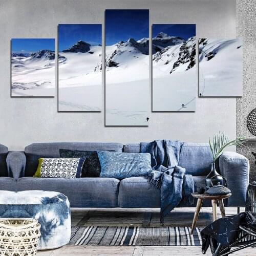 Landscape Snow Mountain High Luxury Canvas Painting Nordic Style Poster Home Decoration Living Room Sofa Background Wallpaper