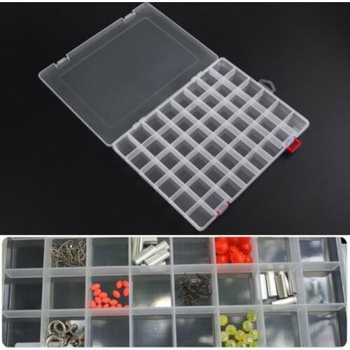 48 Grids Plastic Box Adjustable Jewelry Box Beads Pills Nail Art Storage Box Organizer for the office housekeeping organization