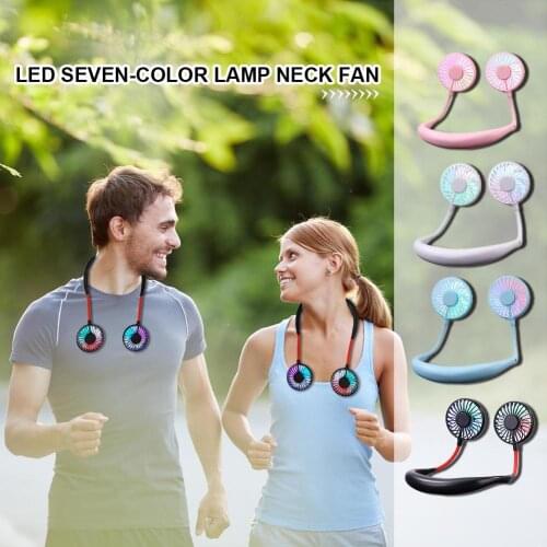 3 Speed USB Rechargeable Portable Mini Small Neckband Fan Wearable Hand Free Fan Home Air Treatment Essential Supplies