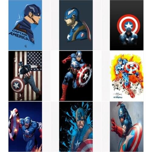 Avengers Captain America Canvas Painting Posters Marvel Super Hero and Prints Wall Art Childrens Birthday Home Decoration