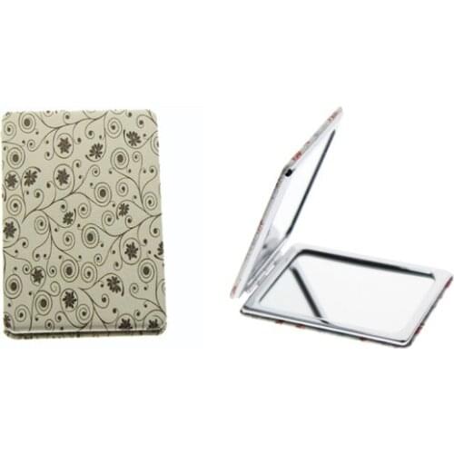 8.5*6cm Rectangle Double Sided Stainless Steel Folding Portable Espejo De Maquillaje Espelho De Maquiagem Black Makeup Mirror