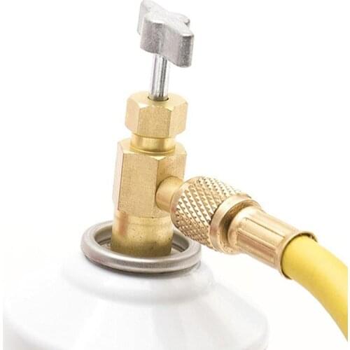 Alloy 1/4 SAE Thread Adapter R-134a Refrigerant Can Bottle Tap Opener Valve Tool Auto Car Accessories Car Styling