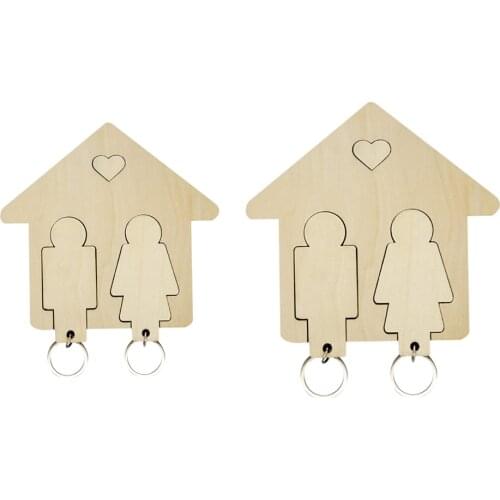 Romantic Couple Keyring Holder Wall Door Lovers Key Key Chain Pendant Stand DIY Birthday Xmas Jewelry Gift