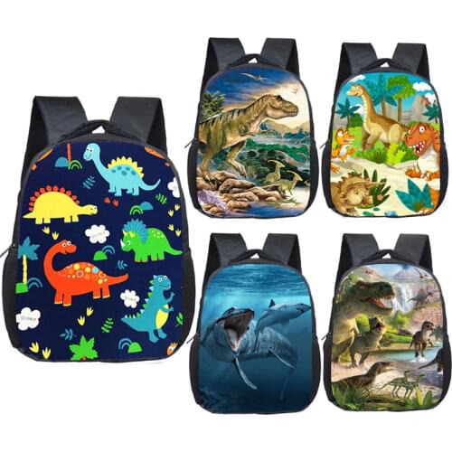 12 Inch Animals Dinosaur Backpacks 3D Dinosaur Children School Bags Baby Toddler Bag Boys Backpack for Kids Kindergarten Bags