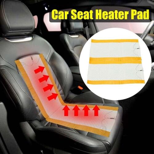 2Pcs 12V Universal Car Heated Seat Covers Pad Carbon Fiber Heated Auto Car Seat Heating Pad Winter Warmer Heater Mat