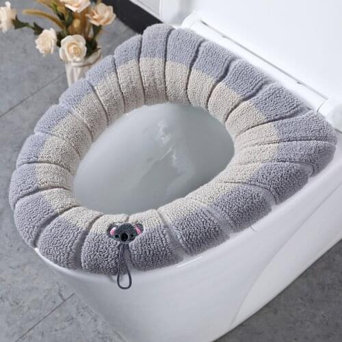 Thickened Toilet Seat Cushion In Winter With Handles Soft And Washable Universal Nordic Style Toilet Cushion Cover