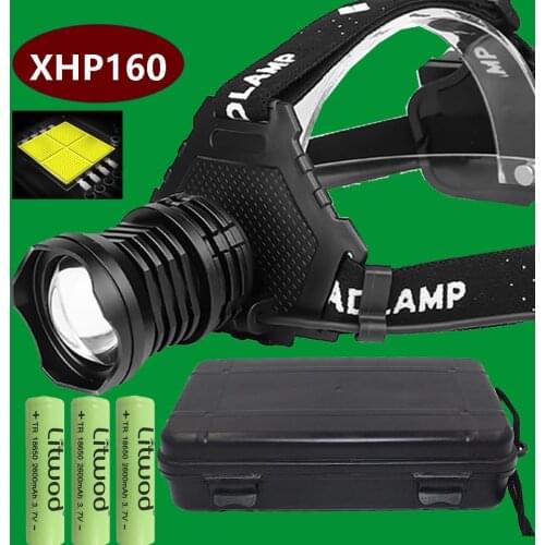 XHP199 Most Powerful Led Headlamp XHP160 High Power Led Headlight 18650 Light Rechargeable Head Flashlight Zoom Usb Head Lamp
