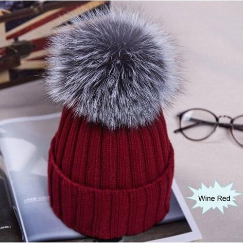 Winter Female Fur Pom Poms hat Winter Hat For Women Girl 's Hat Knitted Beanies Cap Hat Fashion Thick Women Skullies Beanies 90S