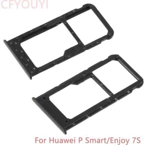 10pcs/lot Original Dual SIM Micro SD Card Tray Holder Slot Adapters Replacement Parts For Huawei P Smart/Enjoy 7S