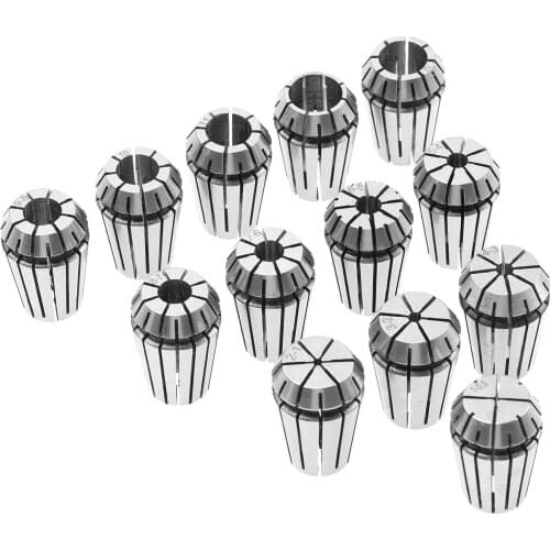 15Pcs ER20 1/2 Inch12.7mm 1/8 Inch(3.175mm) 1mm-13mm Collet Chucks Tool Holder For CNC Engraving Machine Milling Lathe Tools
