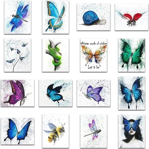 Diamond painting mosaic Cross stitch Animal insect beautiful butterfly Full Diamond embroidery dragonfly snail snake bee beauty