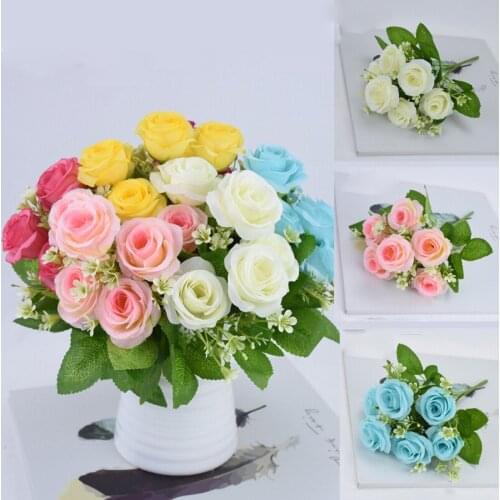 31*5cm Rose Pink Silk Peony Artificial Flower Bouquet with 6 Artificial Flowers, Suitable for Family Wedding Decoration Indoor