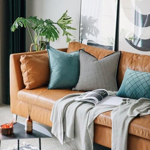 Cushion Cover Decorative Pillow Case Luxury Modern Simple White Black Houndstooth Art Coussin Bedding Sofa Cushion Cover