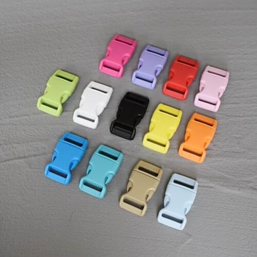 100 Pcs 20mm Colorful Side Release Buckles Fastener for Paracord Bracelet Backpack Strap Dog Collar Belt Webbing Bag Accessories