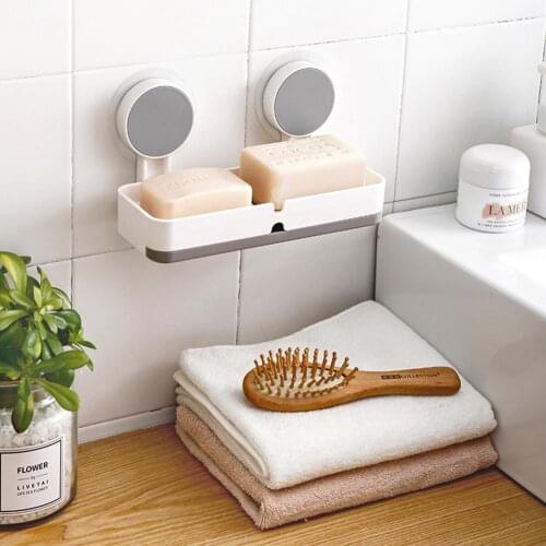 Punch-free Soap Holder Storage Rack Drain Soap Box Tray Soapbox 1Pcs Shower Soap Tray Tool Soap Dish Plate Holder Bathroom Shelf