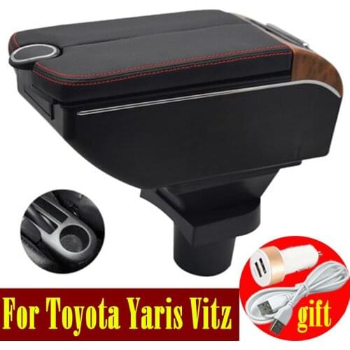 For Toyota Yaris Vitz Hatchback Armrest box 2006-2011 Double doors open 7USB Centre Console Storage Box Arm Rest