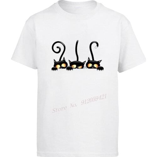 Mens Fashion T-shirt Cute Cat Pattern Print Tops Short Sleeve Harajuku Oversized Summe Novelty White T shirtsMen Clothing