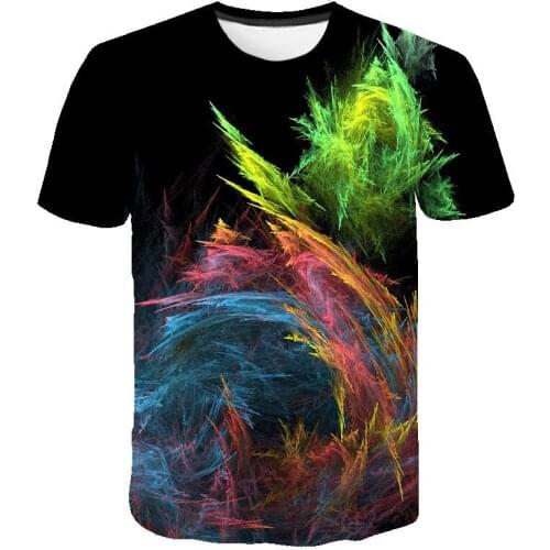 Fashion T shirt Abstract 3D Print Men Short Sleeve T Shirt Casual Hip Hop Street Clothe Round Collar T Shirt Printed 2021 Summer