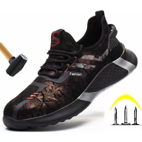 Classic Designer Mens Safety Shoes Men Boots Lightweight Steel Toe Anti-Smashing Work Shoes Indestructible Shoes Men Sneakers