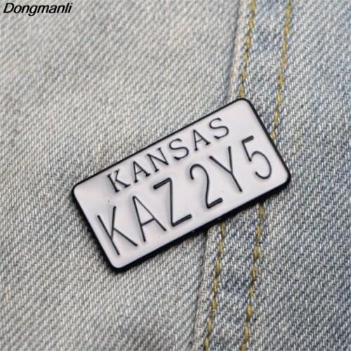 L2462 Dongmanli Supernatural Dean License Metal Enamel Pin and Brooches Backpack/Bags Badge Denim Brooch Collar Jewelry Gifts